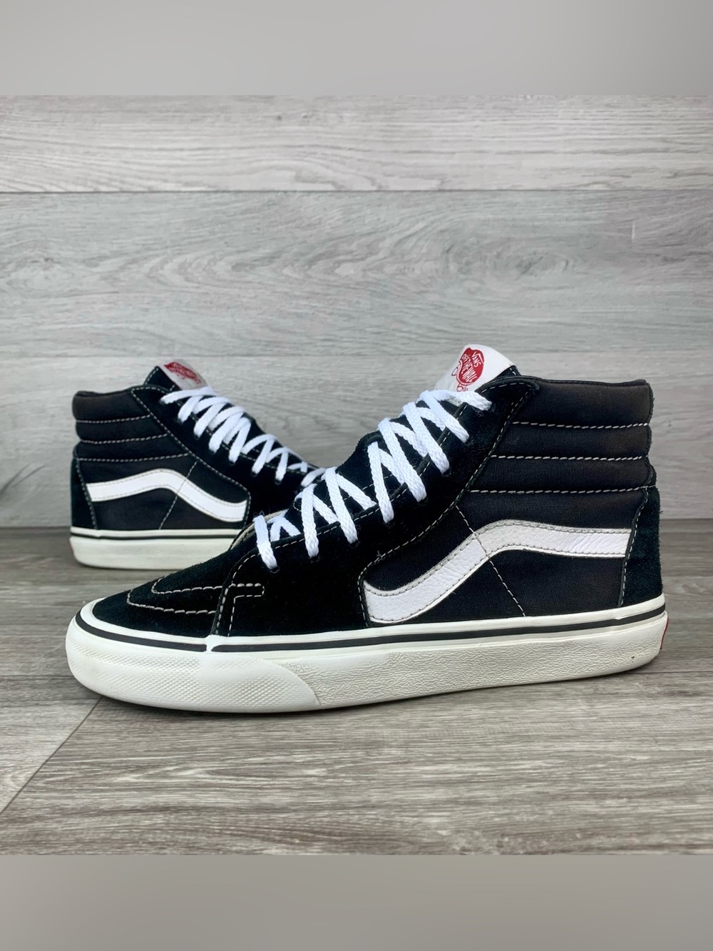 Black/White Vans Old Skool High-Top Skate Sneakers womens size 6.5